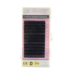 Qeelasee Matte Mink Flat Eyelash Extension 0.15 D Curl 12mm Flat Eyelash Extension Light Lashes Individual Eyelashes Black Mink False Lashes Mink Lashes Extensions Salon Use