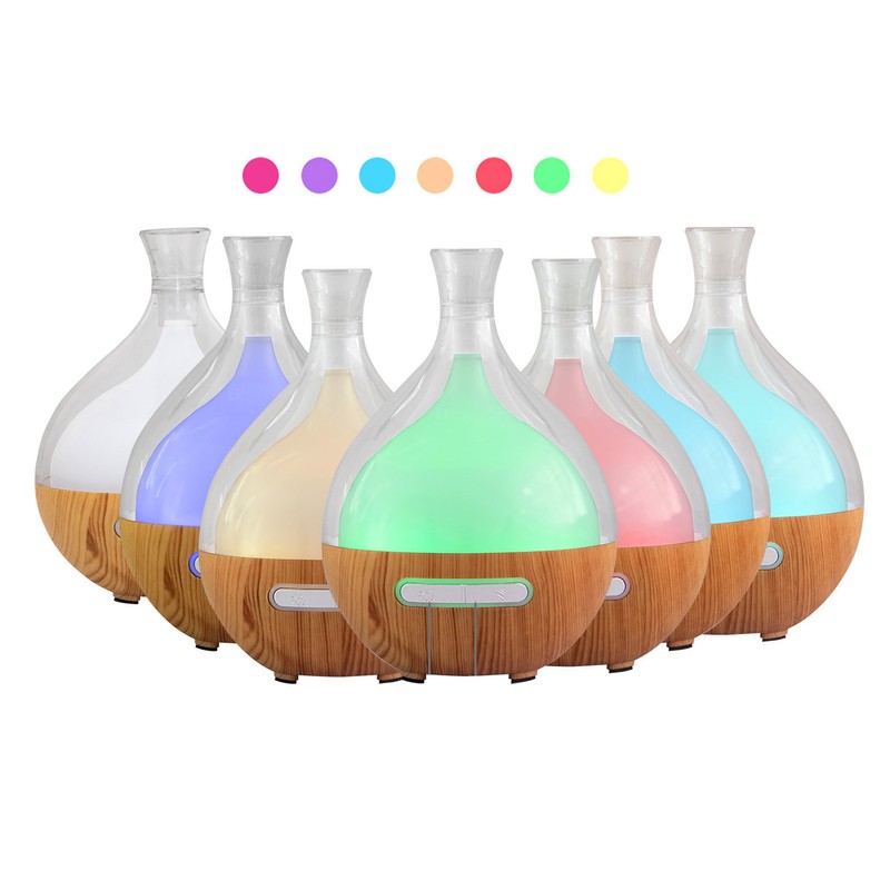 Wood Grain Humidifier USB Power Supply Aromatherapy Diffuser with Night