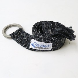 Gevard Belgium Double Ring Shaggy Belt, Double Ring Belt, Made in Japan, Casual, Medium Thick, Long, Canvas, Cloth Belt, Simple, Colorful, Striped, Men's, Women's, Unisex, Free Size, Black