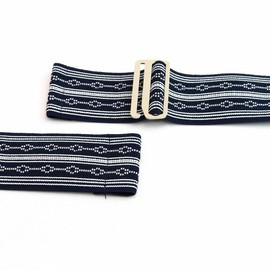 Men's Waist Strap Belt, Set of 2, Rubber and Won't Fall Off, For Kimono, Yukata, Made in Japan, navy