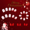 Vokupoga Christmas Short Press on Nails French Tip Fake Nails