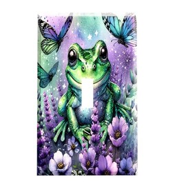 Frog Butterfly Garden Decorative Switch Plate Cover for Home Décor Switchplate Cover - Frog Switch Plate - Frog Decor