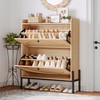 IRONCK Shoe Cabinet Storage with 2 Flip Drawers, Free Standing