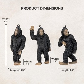 Bigfoot Resin Hanging Ornaments Set of 3 – Fun Sasquatch Decorations for Christmas, Man Cave, Office, Home, Car & Truck – Unique Gift for Bigfoot Enthusiasts, Adventure Seekers & Nature Lovers