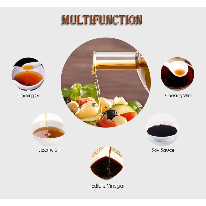 HOUNKUI 2 in 1 Olive Oil and Vinegar Dispenser, Multifunctional