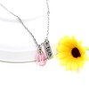 Uloveido Pink Waterdrop Pendant Necklace with Real Mustard Seed Charms