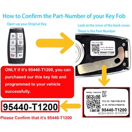 Smart Key for Hyundai Genesis G80 2021, Alliskeys 8-Buttons Proximity Key Fob Replacement for Hyundai Genesis G80 2021 TQ8-FOB-4F35 95440-T1200