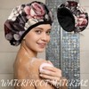 Zewurtuw Luxury Shower Cap Terry Cloth Lined EVA Waterproof Reusable