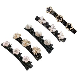 Tadipri Pack of 5 Hair Clips with 3 Clips Hummingbird Hair Clip with Crystal Flower Braided Hair Clip for Women Girls Fashionable Double Layer Hair Clip Duck Beak Hair Clip