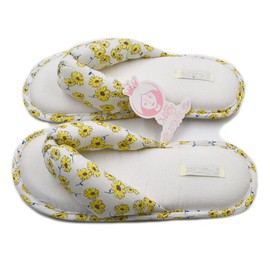 Millffy Summer Floral Print Cotton Slippers Japanese Yellow Daisy Flowers Ladies Thong Slippers (5-6 M US, Daisy)