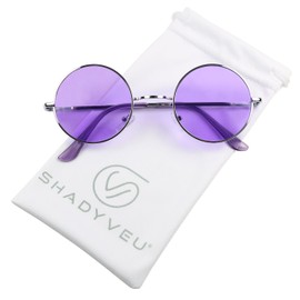 ShadyVEU Retro Round Style 70s Sunglasses Colorful Tint Groovy Hippie Mens Womens Shades