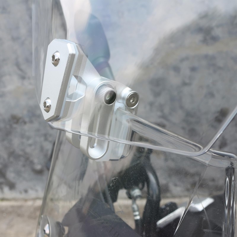 SINLIRU Universal Motorcycle Wind Deflector Clear Motorbikes Windscreen Adjustable Clip
