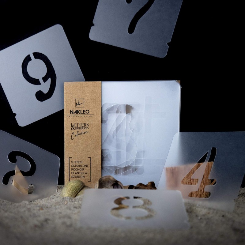 Reusable Plastic Stencil // 50 mm // Typewriter Numbers //