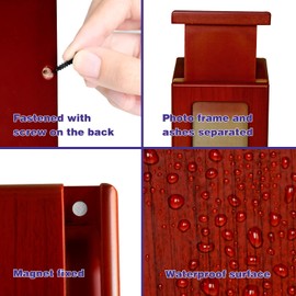 MAKEY'S Pet Urn for Dogs' Ashes, Urn with Dog Photo, Cremation Box - Red