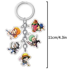 One Piece Keychain, Anime Figure Roronoa Zoro Luffy Keychains Anime Keychains Acrylic Keychains Double-Sided Pattern, Style a, Large