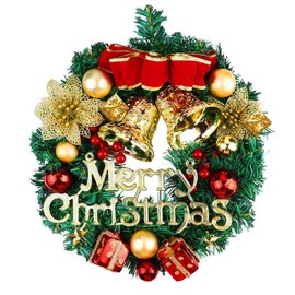 Christmas Wreath, 32cm Christmas Garland, Christmas Wreath Decorations, for Hanging on Door, Fireplace, Window