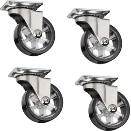 Set of 4 Decorative Design Furniture Castors RAPID Castors Diameter 50 mm Black Load Capacity 35 kg Height 64 mm Swivel Castors SOTECH
