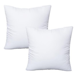 OKBA Throw Pillows Insert set of 2, with 100% Cotton Cover, Bed and Couch - Indoor hotel Decorative Pillows, 18x18in White Pillows Inserts