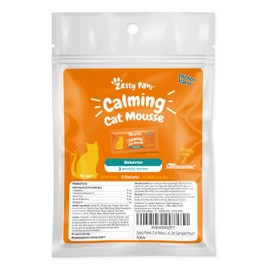 Zesty Paws Calming Mousse for Cats - Composure & Relaxation for Stress & Separation - Cat Supplement with Ashwagandha, L-Theanine, Valerian Root & Vitamin B1-3ct