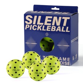FBLJM Quiet Pickleball Set for Indoor & Outdoor Fun | Durable, Lightweight, Noise-Reduced Balls | All-Weather Design | Bright Colors Skill Levels, Gifting & Training | Green
