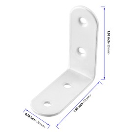 KOHAND 50 PCS Heavy Duty Corner Brace, 36×26x26mm Stainless Steel Angle L Brackets with 300 Screws, 90 Degree Metal Wide l Brackets for Shelves, Furniture, Wood