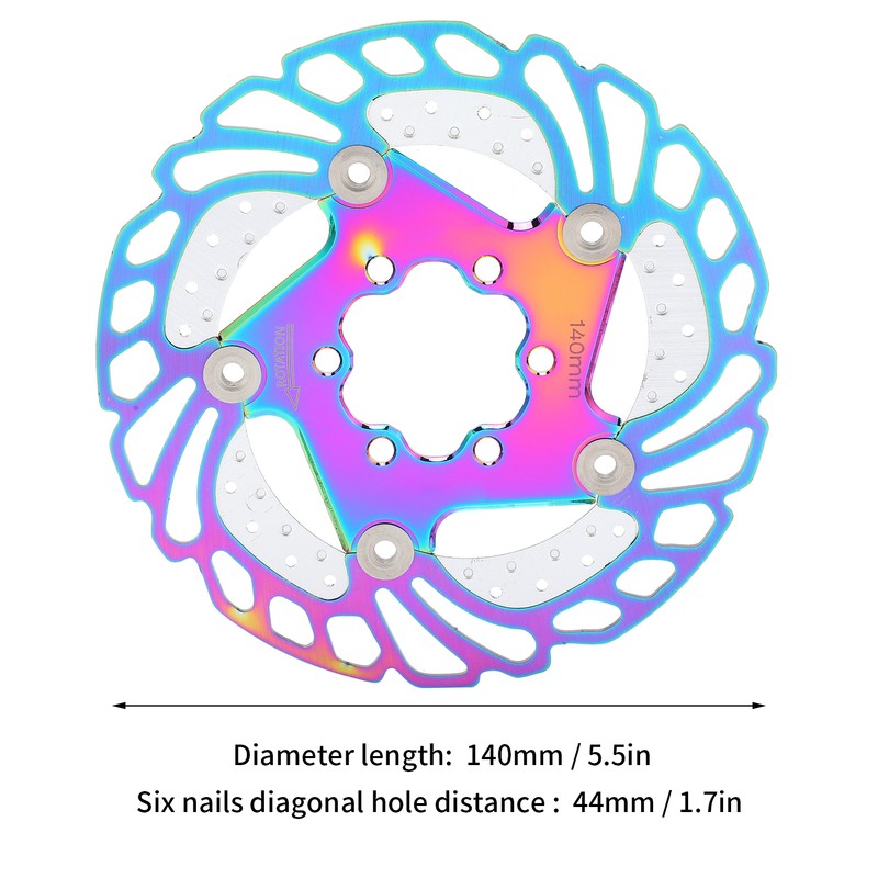 Mountain Bike TitaniumPlated Cooling Disc Brake Rotor 6 Nails Cycling