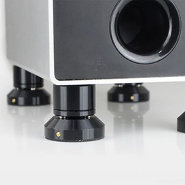 Aswalling Speaker Isolation Stand Lead Alloy Adjustable Tray Pad Ceramic Ball Foot Speaker Stand Isolation Feet Spike Black Easy Install