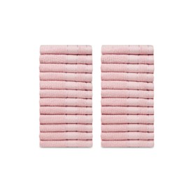 Casa Lino 24 Pack Wash Cloths Set, (12" X12) 100% Cotton wash Cloths, wash Cloths for Your face and Body, Highly Absorbent & fingertip Soft wash Cloths for Your face and Body, Blush