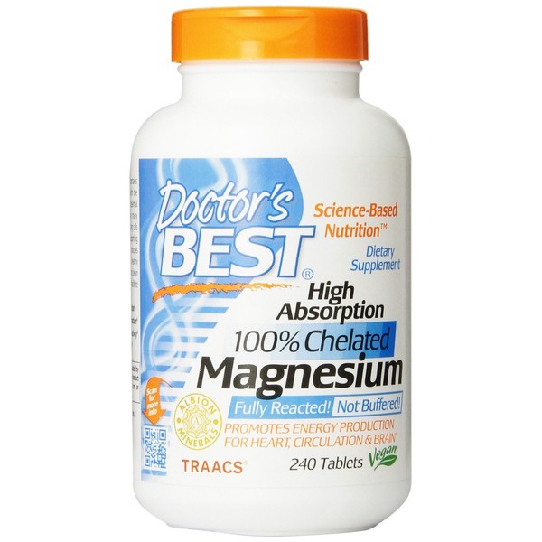 Doctor's Best High Absorption Magnesium (100 Mg Elemental) - 240 ct (Pack of 3)