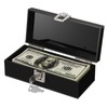 GUSHBIN Acrylic Cash Box with Lock Black Money Holder Organizer