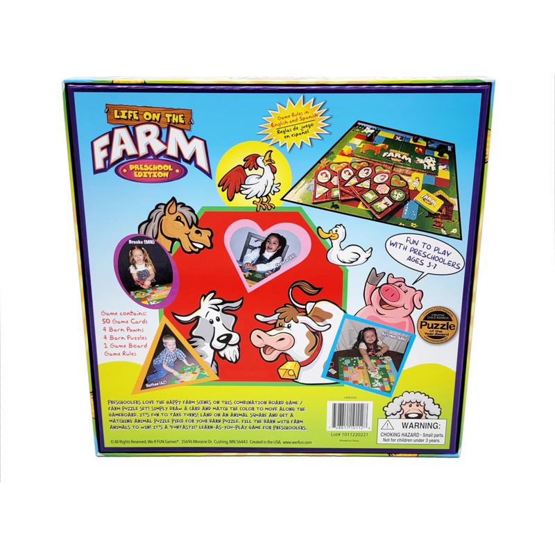 Juego de mesa Life on The Farm - Edición preescolar
