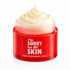 I'm Sorry For My Skin Crema Depuffing Reboot, PDRN y cafeína hidratante facial y cuello, cuidado coreano de la piel para hinchazón, brillo y cuidado de arrugas, crema de día y noche, 2.82 oz/ 80g