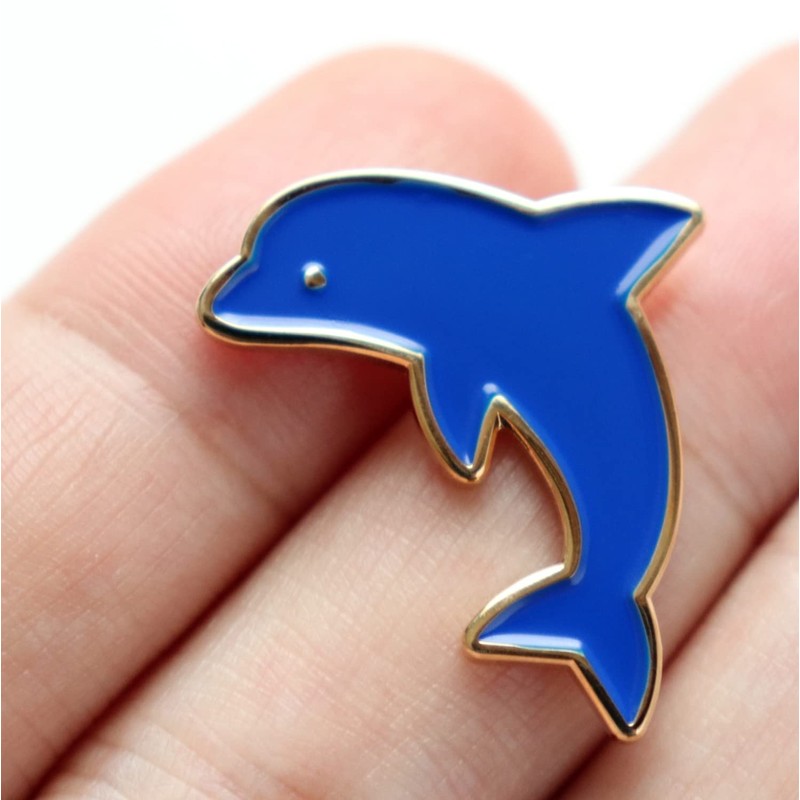 Dolphin Pin Badge Cute Iraka Pins Aquarium Fish Goods, Alloy