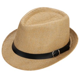 Straw Fedora Sun Hats Straw Cowboy Hats Straw Sun Hat for Women Mens Straw Hat Fedora Hats Roll Up Straw Panama Hat Khaki