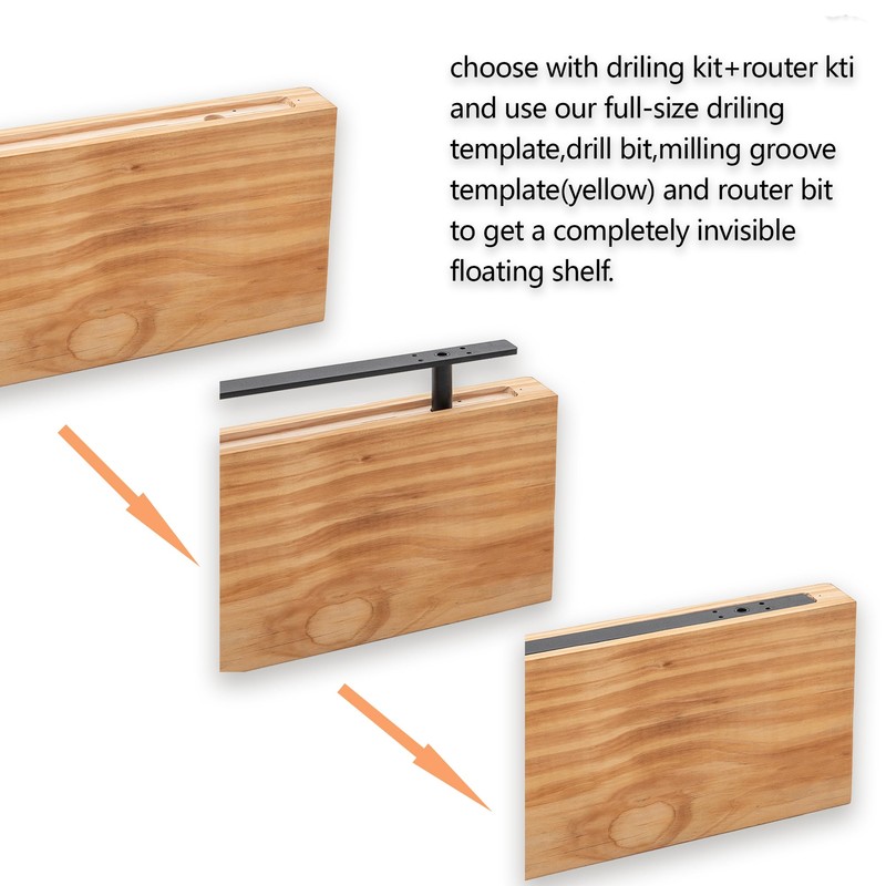 PICESA 16'' Heavy-Duty Hidden Floating Shelf Bracket – 210 LBS