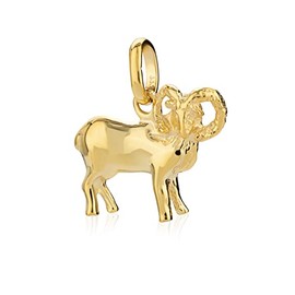 NKlaus Small Zodiac Sign Pendant 333 Yellow Gold 8 Carat Polished Horoscope Talisman Zodiac Amulet, Yellow Gold