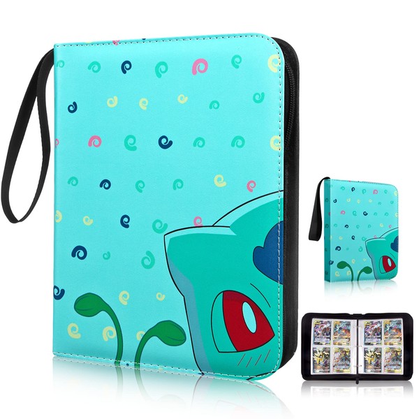 Trading Card Binder with Zipper,Trading Card Holder for Cards,Trainer Trading Card Album,Removable Card Holder 50 Pages, Can Hold 400 Cards,Card Folder Gifts for Boys Girls Collector