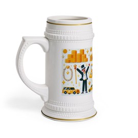 "Be Rich" Stein Mug 22oz – Perfect for Enjoying Your Favorite Drink in Style