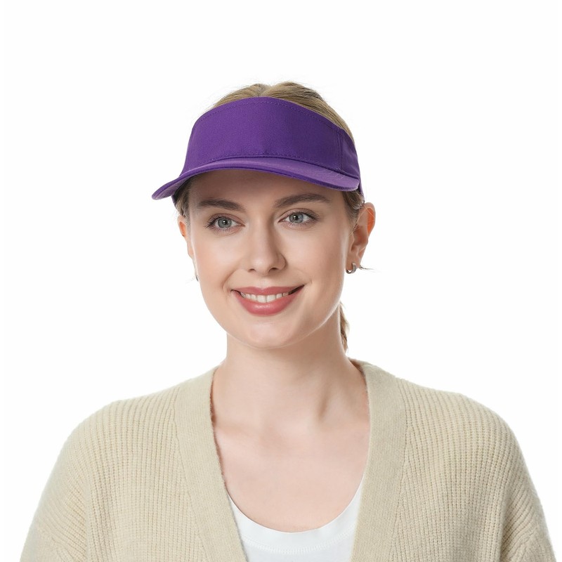 TOPTIE Sun Sports Visor Hat Plain Solid Cotton Visors Adjustable