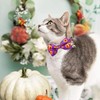 Thanksgiving Cat Collar Bow tie with Bell, Fall Holiday Turkey