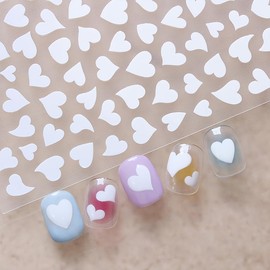 6 Sheets Valentine's Day Nail Stickers for Nail Art, Romantic Valentine's Day Nail Decals Red Black White Heart-Shaped Nail Art Design Valentine's Day Nail Decoration Decals for Manicure Decor