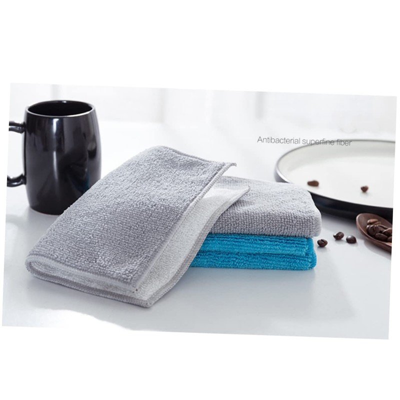 FOMIYES Bamboo Fiber Kitchen Dish Towels 5pcs Set Absorbent Dishcloths