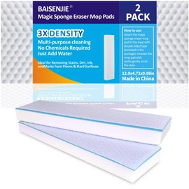 Magic Sponges Eraser Mop Pads,Melamine Sponge Cleaning Pad Mop Refill for Kitchen Bathroom Swimming Pool Boat (12.9x4.72x0.98in)