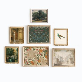 Vintage Botanical Wall Art, Floral Prints, Eclectic Wall Art, Birds Art, Landscape Paintings For Wall, Farmhouse Art Prints, Country Wall Art, French Vintage Wall Decor Set 7(12x16 IN UNFRAMED)