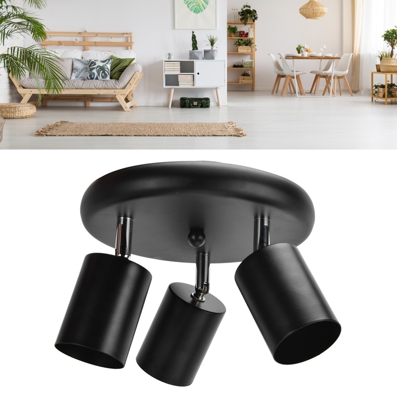 GU10 Ceiling Spotlight Holder 3 Head Rotating Lamp Base Fixture