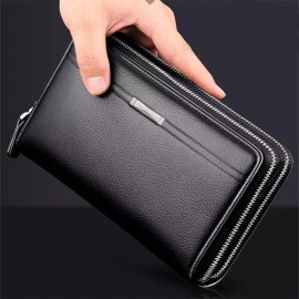 Unbranded Men's Genuine Leather Wallet Business Clutch Purse Mobile Phone Handbag Bag US