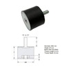 Rubbergiant Rubber mounts M8-30mm x 30mm Anti vibration rubber mount