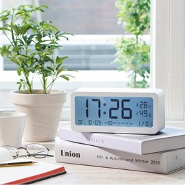 JAJU [JAJU] Large LCD Desk Clock with Temperature and Humidity Display