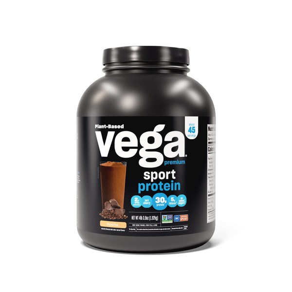 Vega Sport Premium Vegan Protein Powder, Mocha - 30g Plant Based Protein, 5g BCAAs, Low Carb, Keto, Dairy Free, Gluten Free, Non GMO, Pea Protein for Women & Men, 4.3 lbs (Packaging May Vary)