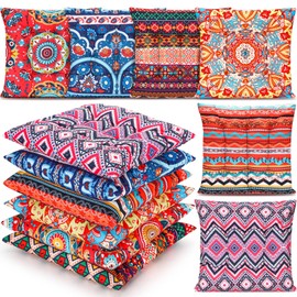 Menkxi 6 Pcs Bohemian Floor Pillows Seating 15 Inch Boho Floor Cushions Sitting Pillows Square Yoga Mandala Meditation Pouf for Living Room Balcony Office Tatami(Classic)